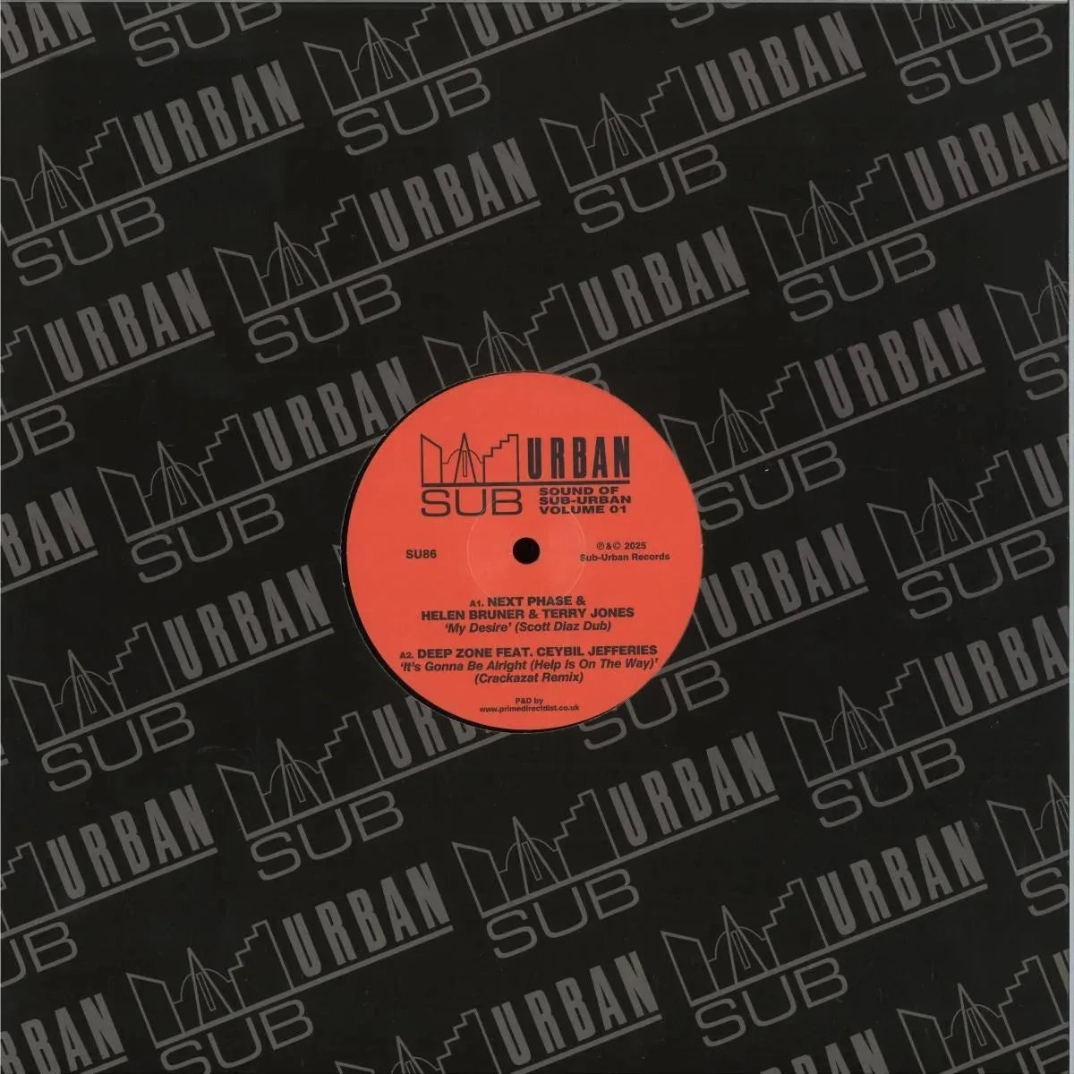 Various Artists – The Sound Of Sub-Urban Volume 1, 12" vinyl cover (Sub-Urban Records, SU86)