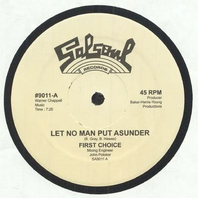 First Choice – Let No Man Put Asunder, 12" vinyl cover (Salsoul, SA 9011)
